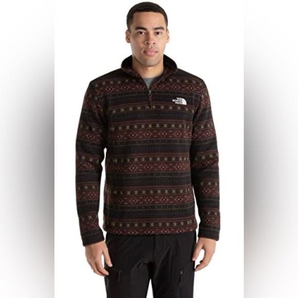 THE NORTH FACE Men's Tsillan ¼ Zip Sweatshirt Root Brown M - Picture 3 of 13